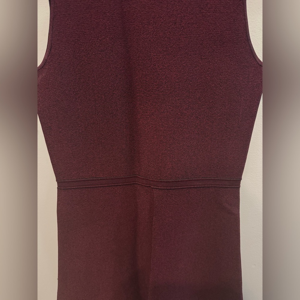 Theory Knit Flare Mini Dress in Burgundy - Picture 8 of 12